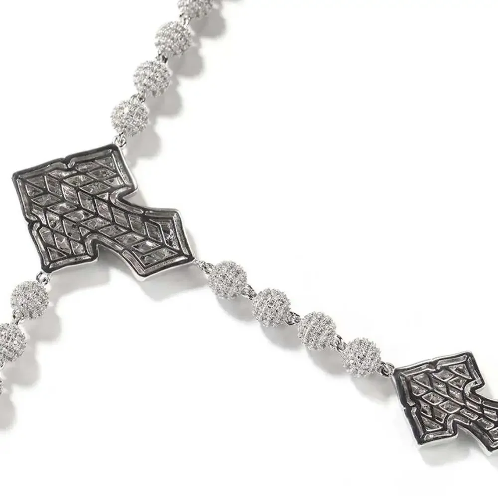 Silver Cross Necklace With Zirconia 89 D 6